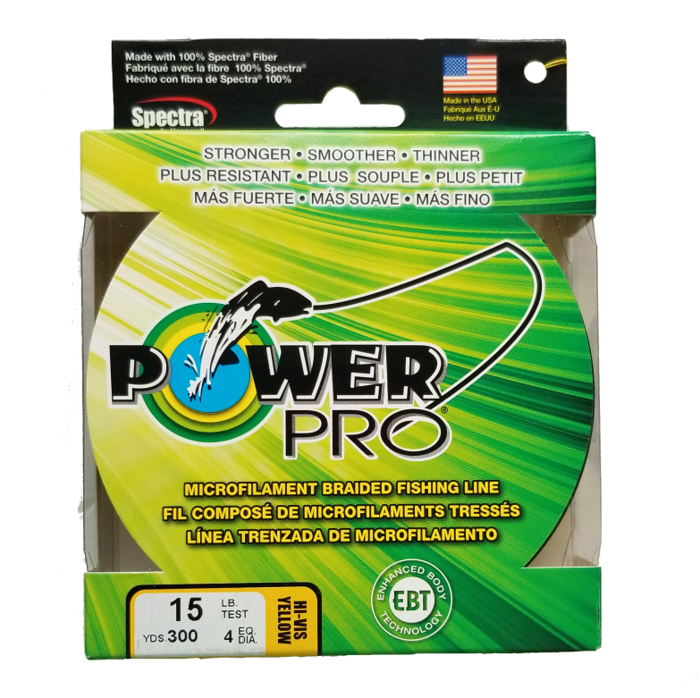 Power Pro Hi-Vis Yellow 15 Lb 300 Yds Braided Fishing Line Line/Leaders 3 Power Pro Hi-Vis Yellow 15 Lb 300 Yds Braided Fishing Line Line/Leaders