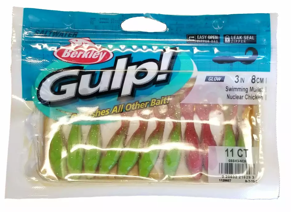 Lures & Bait Berkley Gulp! Swimming Mullet Nuclear Chicken 3" 11pk 4 Lures & Bait Berkley Gulp! Swimming Mullet Nuclear Chicken 3" 11pk