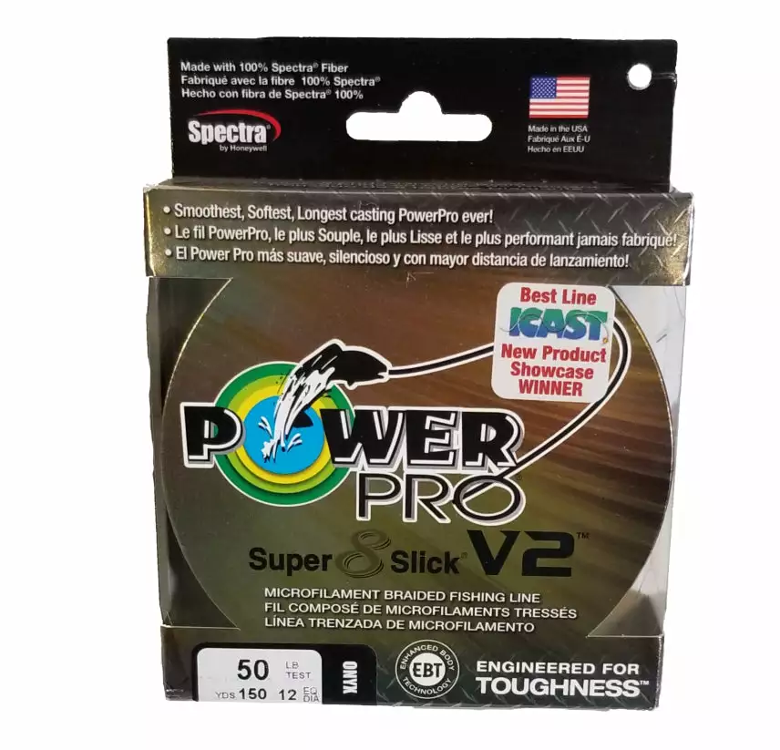 Power Pro Super 8 Slick V2 Onyx 50 Lb 150 Yds Braided Fishing Line Line/Leaders 3 Power Pro Super 8 Slick V2 Onyx 50 Lb 150 Yds Braided Fishing Line Line/Leaders
