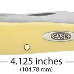 Knives And Tools Case Knife Yellow Synthetic Trapper With Clip 81091