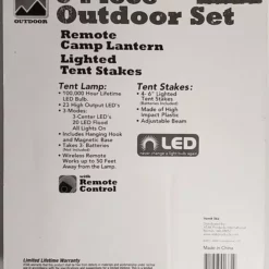 ATAK Outdoor ATAK 5-Piece Outdoor Lighted Tent Stake Set With Remote 382