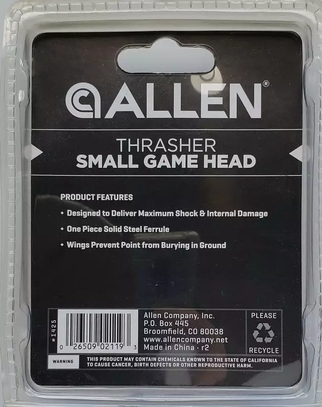 Allen 125 Grain Thrasher Small Game Head 1425 5 Allen 125 Grain Thrasher Small Game Head 1425