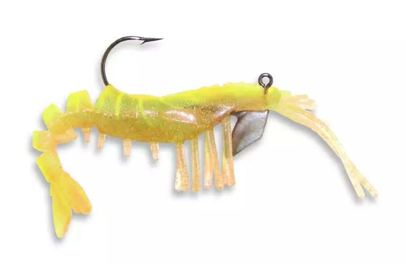 Vudu Shrimp Chartreuse 3-1/2" 2pk Lures & Bait 3 Vudu Shrimp Chartreuse 3-1/2" 2pk Lures & Bait