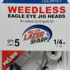 Eagle Claw Weedless Eagle Eye Jig Heads 1/4oz 5pk Pearl LEEJW14-1
