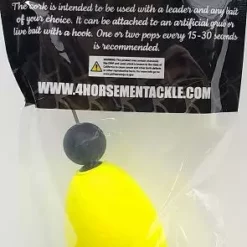 Four Horsemen Tackle Oval Popper Cork Yellow 2-1/2