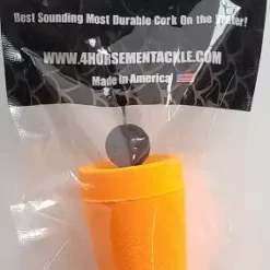 Floats & Corks Four Horsemen Tackle Concave Popper Cork Orange 3" 1pk