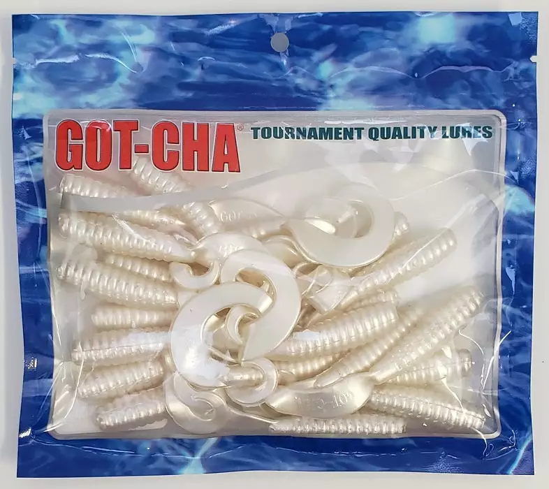 Sea Striker Got-Cha Curltail Grub White Pearl 4" 20pk Lures & Bait 4 Sea Striker Got-Cha Curltail Grub White Pearl 4" 20pk Lures & Bait