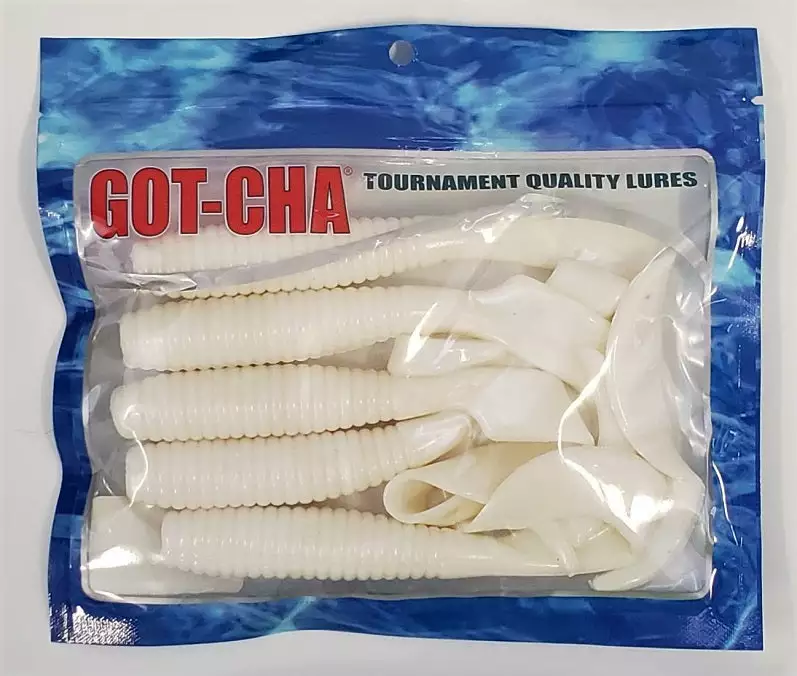 Sea Striker Got-Cha Curltail Grub White 8" 5pk Lures & Bait 4 Sea Striker Got-Cha Curltail Grub White 8" 5pk Lures & Bait