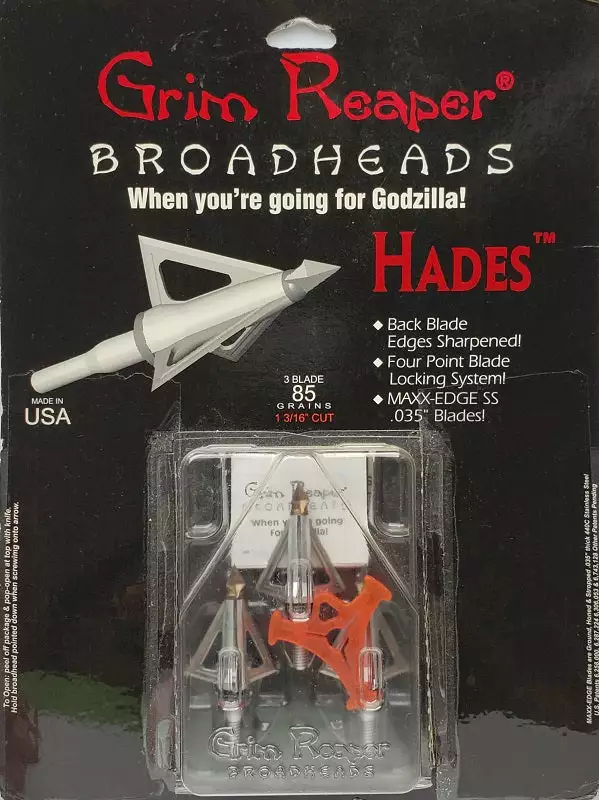 Grim Reaper Hades Broadheads 85 Grain 2201-3 HADES 3 Grim Reaper Hades Broadheads 85 Grain 2201-3 HADES