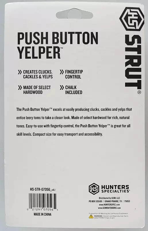 Hunter's Specialties Push Button Yelper HS-STR-07056 Game Calls 4 Hunter's Specialties Push Button Yelper HS-STR-07056 Game Calls