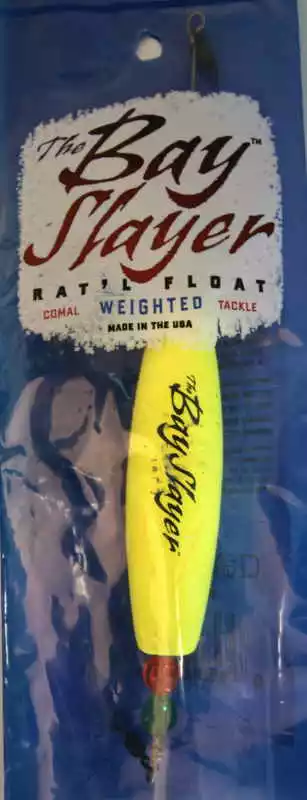 Floats & Corks Comal Bay Slayer Cigar Rattle Float 3" Yellow 4 Floats & Corks Comal Bay Slayer Cigar Rattle Float 3" Yellow