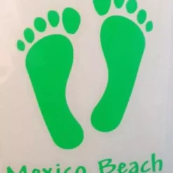 Auto-Graphs Decals Mexico Beach Foot Prints Decal