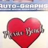 Auto-Graphs Mexico Beach Small Heart Decal Decals