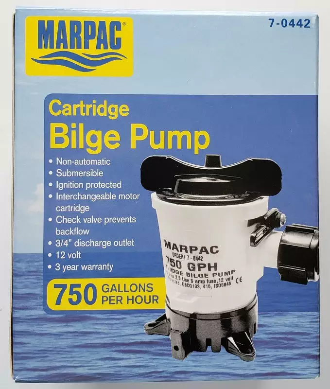 Marpac 750 GPH Cartridge Bilge Pump 7-0442 4 Marpac 750 GPH Cartridge Bilge Pump 7-0442