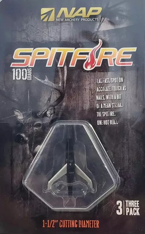 New Archery NAP Spitfire Broadheads 100 Grains 3-Pack 60-234 3 New Archery NAP Spitfire Broadheads 100 Grains 3-Pack 60-234