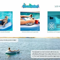 PoolCandy SplashRunner Motorized Pool Lounger PC4025SR Beach & Pool