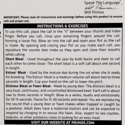 Primos Hardwood Fawn Bleat Deer Call 721