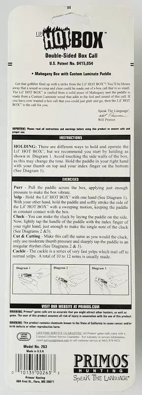 Primos LIL' HOT BOX Turkey Call 263 Game Calls 4 Primos LIL' HOT BOX Turkey Call 263 Game Calls