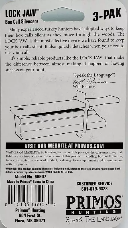Primos Lock Jaw Box Call Silencer 66907 Game Calls 6 Primos Lock Jaw Box Call Silencer 66907 Game Calls