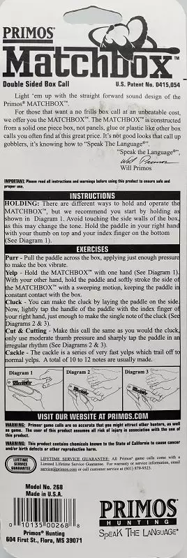 Primos Matchbox Turkey Call 268 4 Primos Matchbox Turkey Call 268