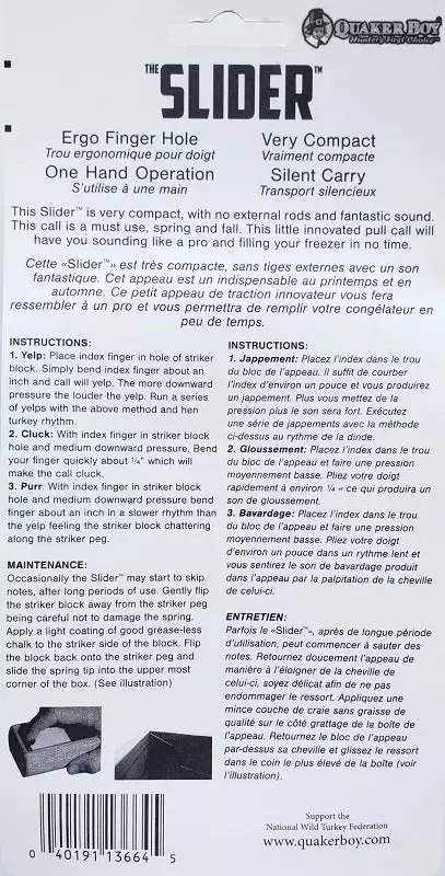 Quaker Boy The Slider Turkey Call 13664 5 Quaker Boy The Slider Turkey Call 13664