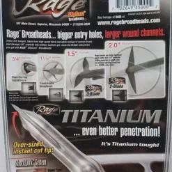 Archery Rage SlipCam Rear Deploying 2 Blade Broadheads Titanium