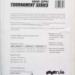 Marine Rule 1600GPH Tournament Series Dual Port Livewell-Baitwell Pump 209FDP