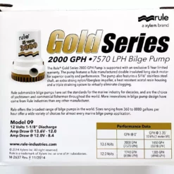 Rule 2000GPH/7570LPH Gold Series Bilge Pump Model 09