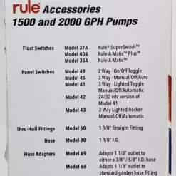 Rule 2000GPH Bilge Pump Model 10-6UL Marine 11 Rule 2000GPH Bilge Pump Model 10-6UL Marine