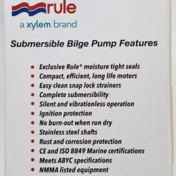 Rule 2000GPH Bilge Pump Model 10-6UL Marine 13 Rule 2000GPH Bilge Pump Model 10-6UL Marine
