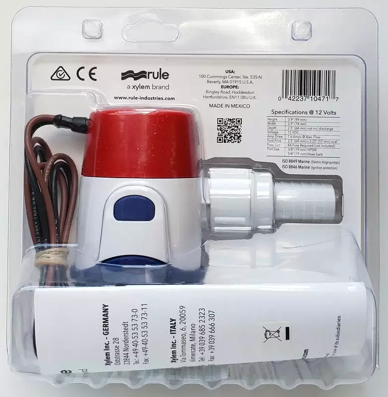 Marine Rule 500 GPH Bilge Pump 25DA 5 Marine Rule 500 GPH Bilge Pump 25DA