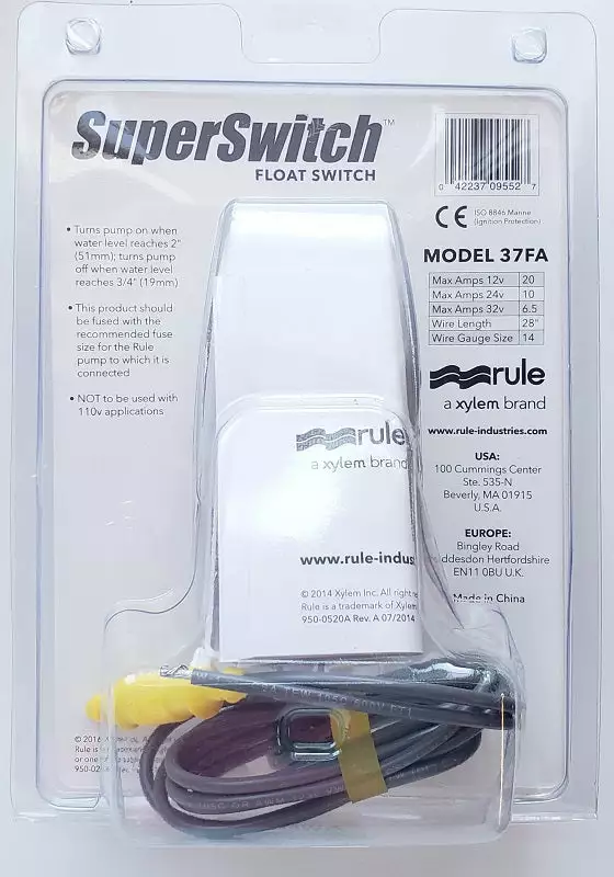 Marine Rule SuperSwitch Float Switch 37FA 5 Marine Rule SuperSwitch Float Switch 37FA