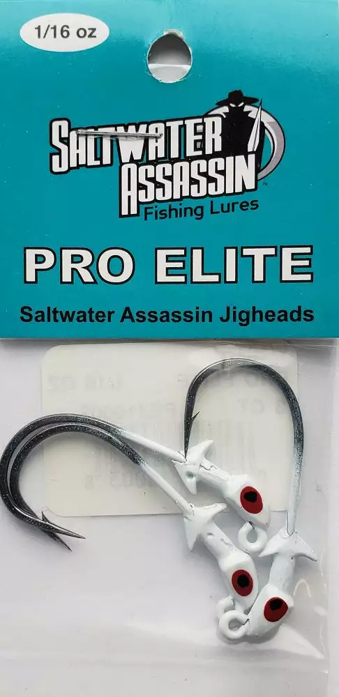 Saltwater Assassin Pro Elite Jigheads White 1/16oz 3ct PEJ16003 3 Saltwater Assassin Pro Elite Jigheads White 1/16oz 3ct PEJ16003
