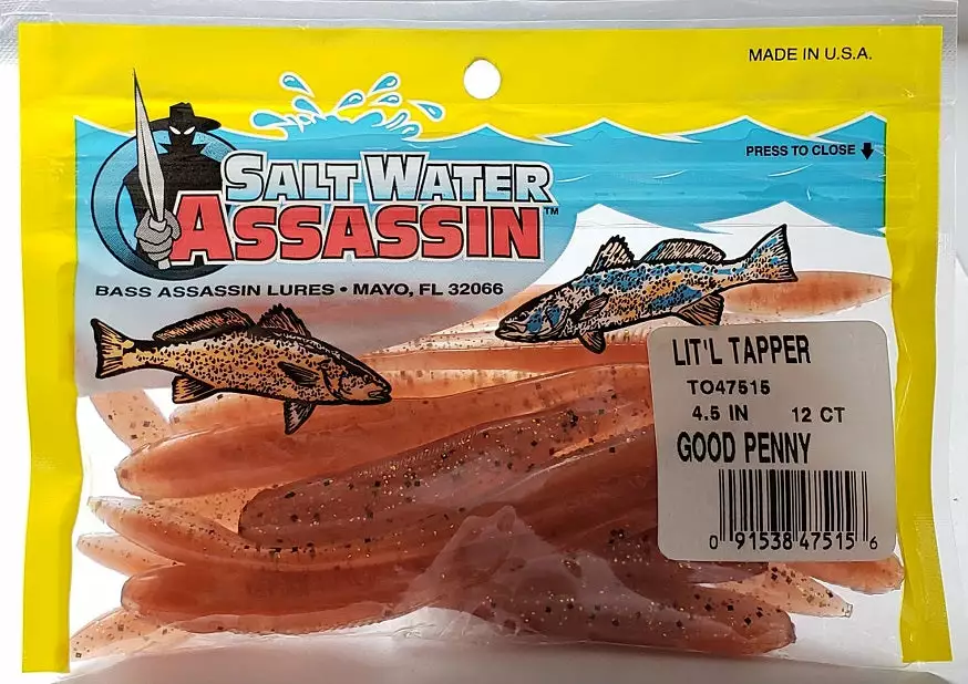SaltWater Assassin Lit'l Tapper Good Penny 4-1/2" 12ct Lures & Bait 4 SaltWater Assassin Lit'l Tapper Good Penny 4-1/2" 12ct Lures & Bait