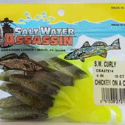 SaltWater Assassin Curly Tail Chicken On A Chain 4" 10pk