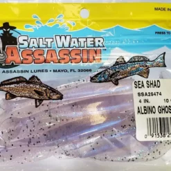 SaltWater Assassin Sea Shad Albino Ghost 4" 10pk Lures & Bait 5 SaltWater Assassin Sea Shad Albino Ghost 4