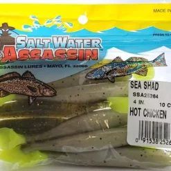 SaltWater Assassin Sea Shad Hot Chicken 4" 10pk 5 SaltWater Assassin Sea Shad Hot Chicken 4