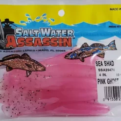 SaltWater Assassin Sea Shad Pink Ghost 4" 10pk 5 SaltWater Assassin Sea Shad Pink Ghost 4