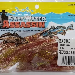 SaltWater Assassin Sea Shad Red/Gold Shiner 4