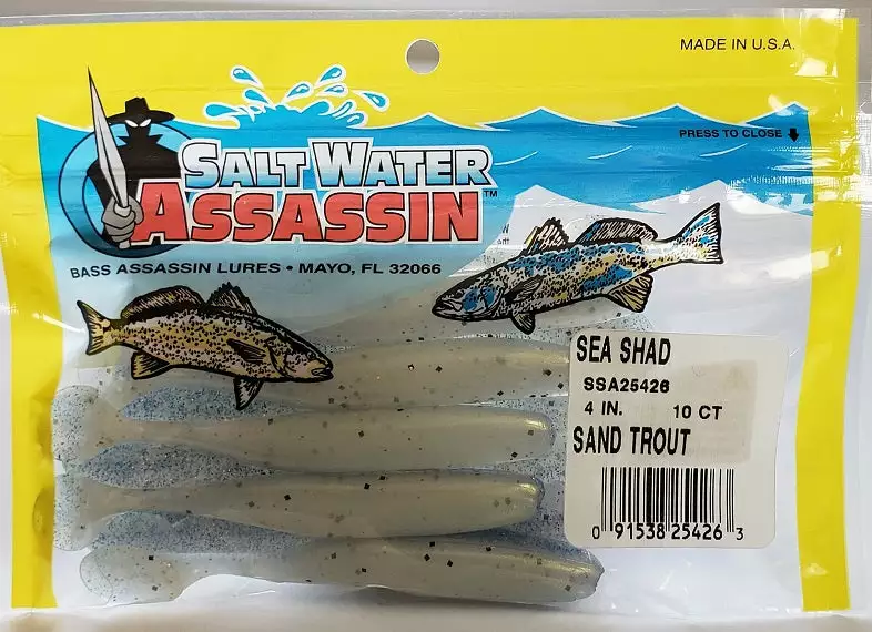 SaltWater Assassin Sea Shad Sand Trout 4" 10pk 4 SaltWater Assassin Sea Shad Sand Trout 4" 10pk
