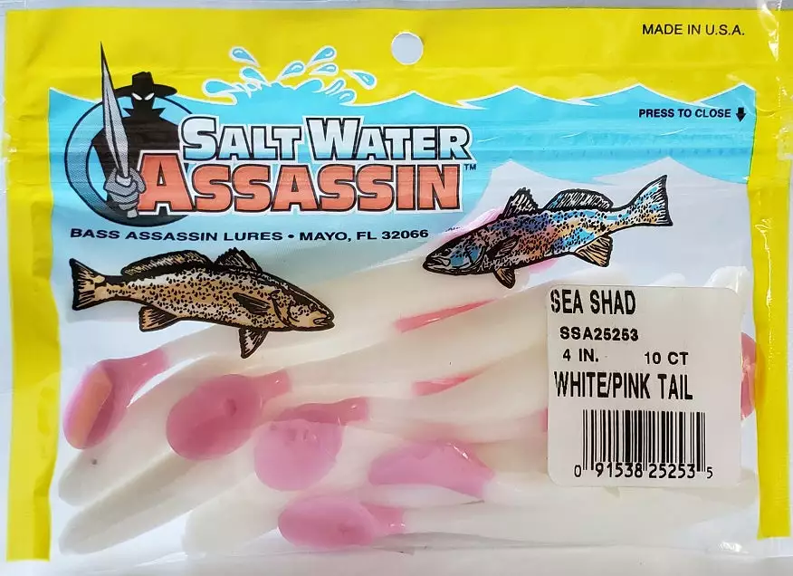 SaltWater Assassin Sea Shad White/Pink 4" 10pk Lures & Bait 4 SaltWater Assassin Sea Shad White/Pink 4" 10pk Lures & Bait