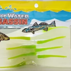 SaltWater Assassin Shad Glow/Chartreuse 5" 8pk