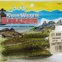 SaltWater Assassin Lit'l Boss Chartreuse Toad 3-1/2" 6ct