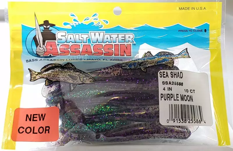 Lures & Bait SaltWater Assassin Sea Shad Purple Moon 4" 10pk 4 Lures & Bait SaltWater Assassin Sea Shad Purple Moon 4" 10pk