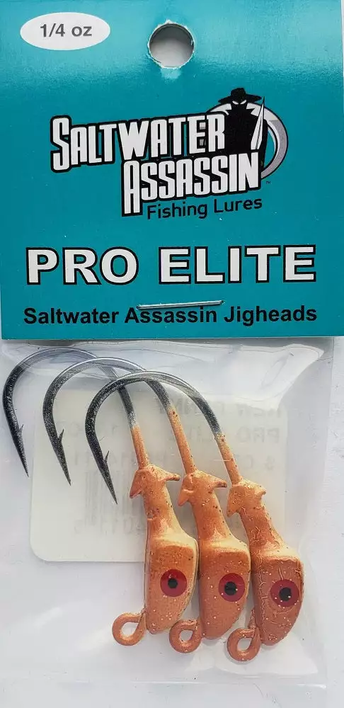 Saltwater Assassin Pro Elite Jigheads New Penny 1/4oz 3ct PEJ14011 Hooks/Jig Heads 3 Saltwater Assassin Pro Elite Jigheads New Penny 1/4oz 3ct PEJ14011 Hooks/Jig Heads