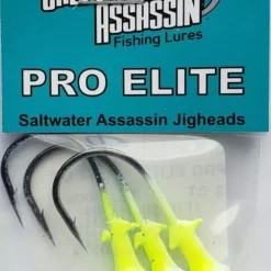 Saltwater Assassin Pro Elite Jigheads Chartreuse 1/4oz 3ct PEJ14005 Hooks/Jig Heads