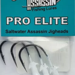 Hooks/Jig Heads Saltwater Assassin Pro Elite Jigheads White 1/4oz 3ct PEJ14003