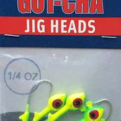 Hooks/Jig Heads Sea Striker Got-Cha Jig Heads Chartreuse/Lime 1/4oz 7pk