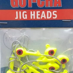 Hooks/Jig Heads Sea Striker Got-Cha Jig Heads Chartreuse 1/4oz 10pk