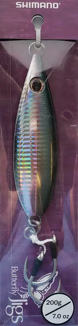 Shimano Flat-Fall Butterfly Jigs Black Anchovy BFLFF200AV 4 Shimano Flat-Fall Butterfly Jigs Black Anchovy BFLFF200AV